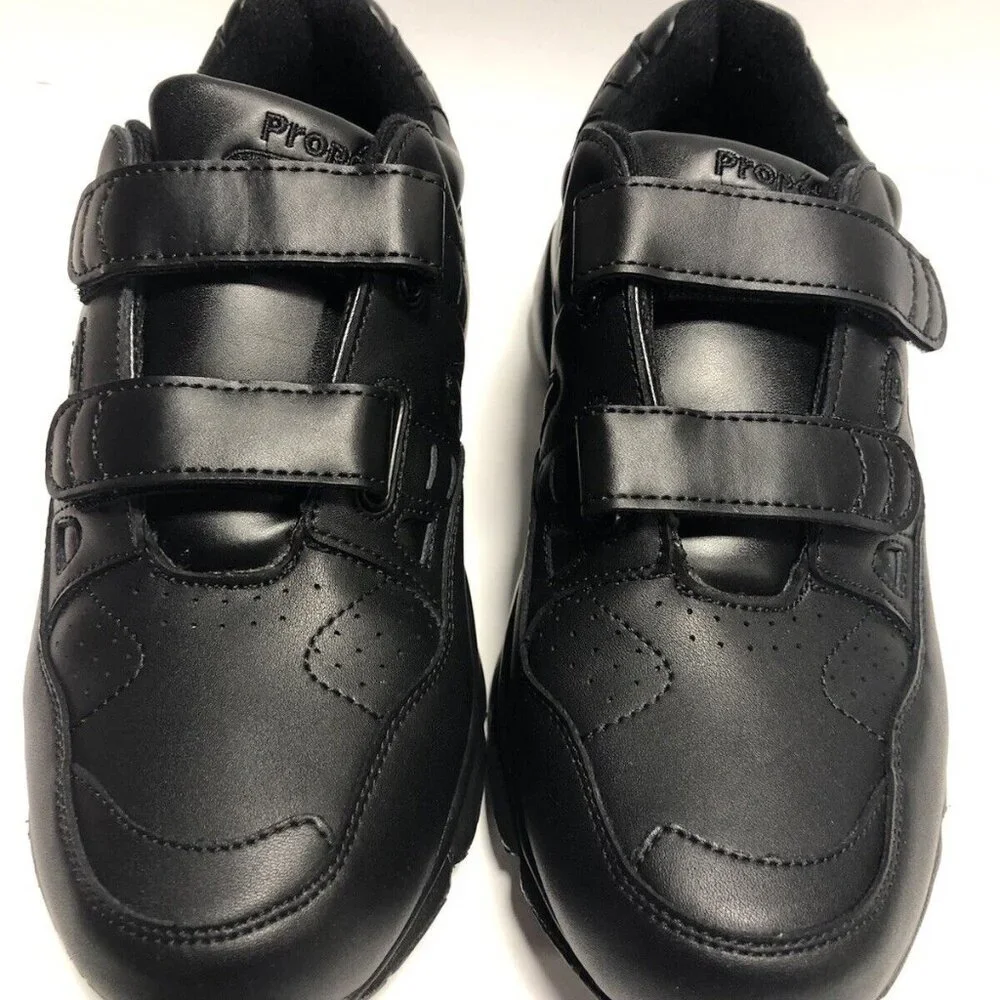 Propet Men’s Stability Walker Strap, Black Walking Shoes, Size 8 XX (5E)